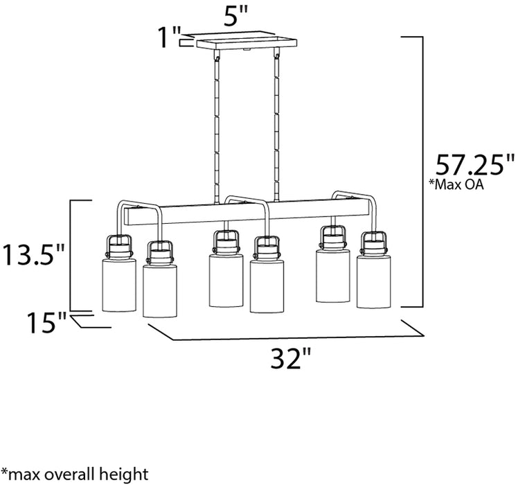 Maxim 30177 Magnolia 6-lt 32" Pendant