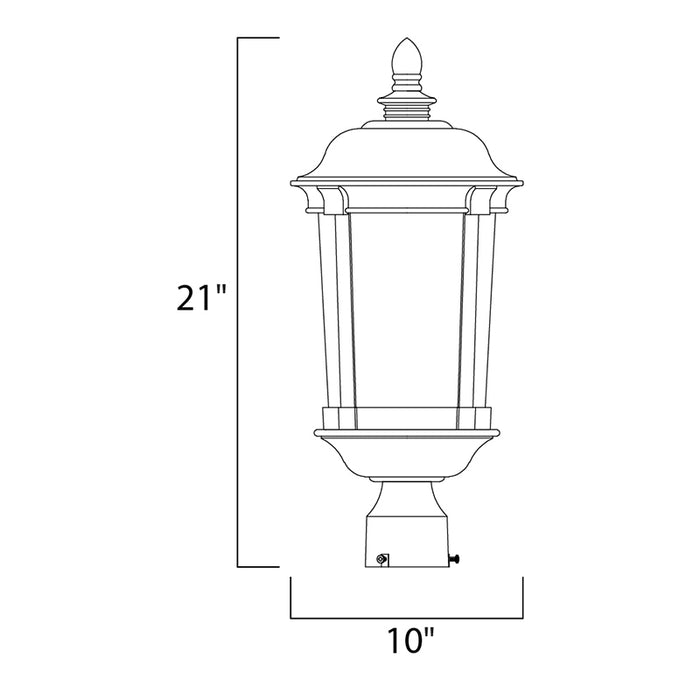 Maxim 3021 Dover DC 3-lt 21" Tall Outdoor Pole/Post Lantern