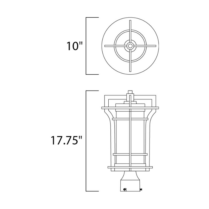 Maxim 65780 Oakville LED E26 1-lt 18" Tall LED Outdoor Pole/Post Lantern
