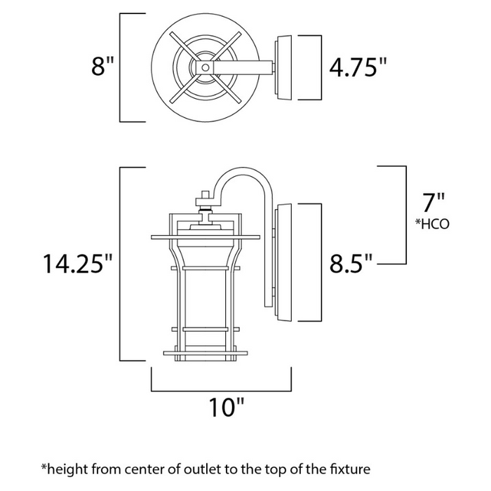 Maxim 30484 Oakville 1-lt 14" Tall Outdoor Wall Lantern
