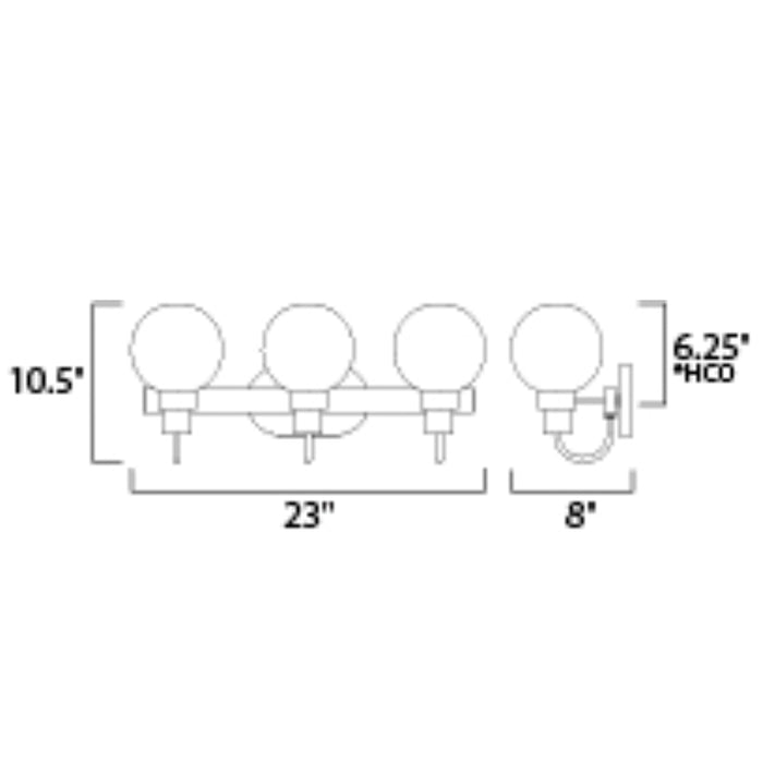 Maxim 30513 Bauhaus 3-lt 23" Bath Vanity