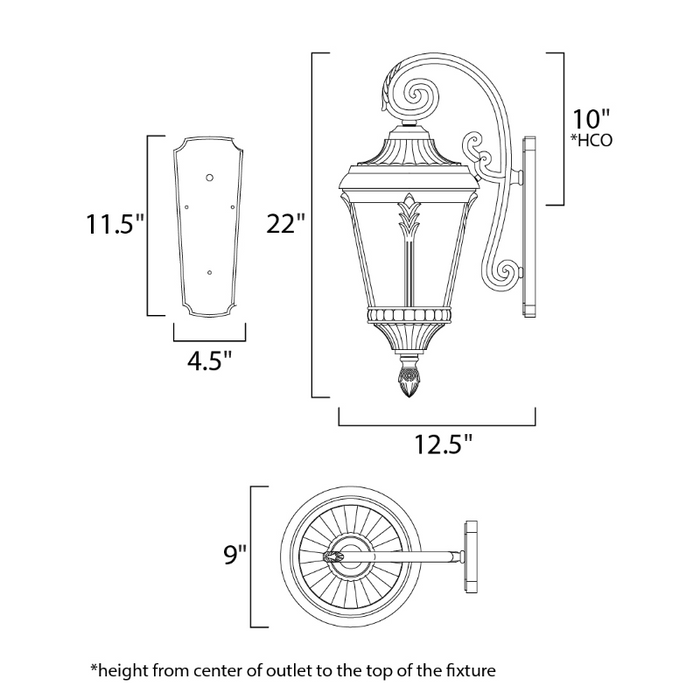 Maxim 3054 Sentry 1-lt 22" Tall Outdoor Wall Sconce