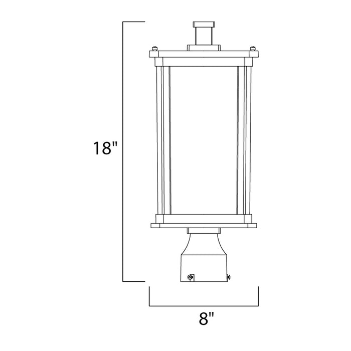 Maxim 3150 Bungalow 1-lt 18" Tall Outdoor Pole/Post Lantern