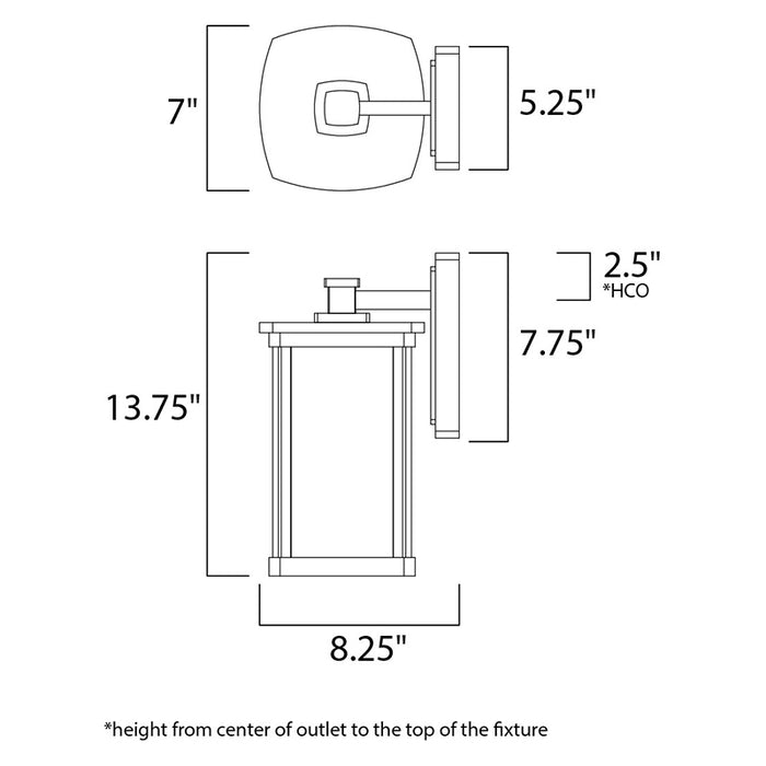 Maxim 3153 Bungalow 1-lt 14" Tall Outdoor Wall Lantern