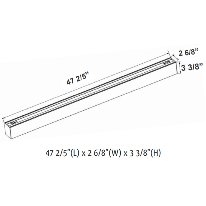 Westgate SCX 4FT . 2-3/4" 40W LED Indirect Linear Light, CCT Selectable, 0-10 Dimmable, 120-277V