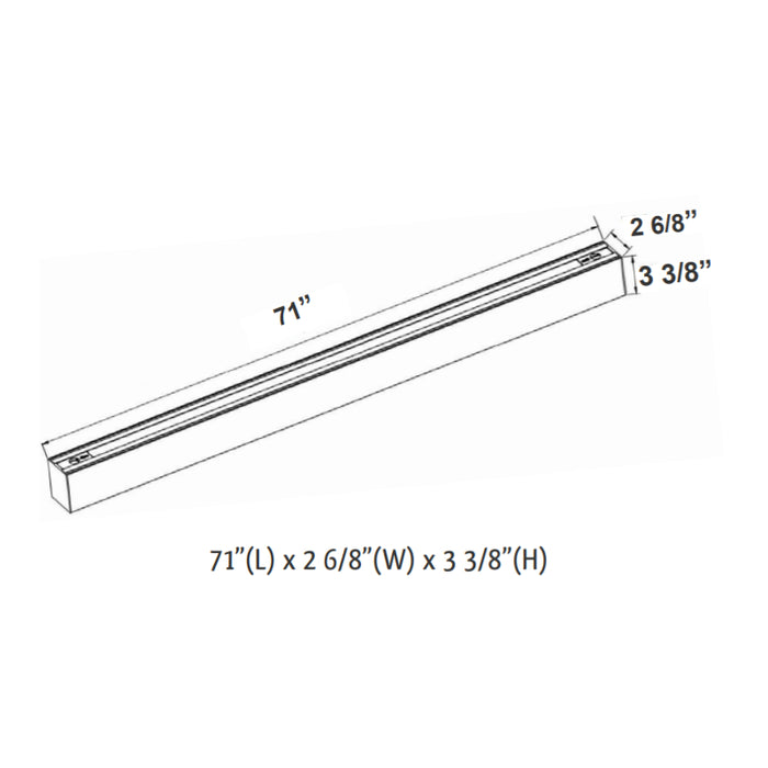 Westgate SCX 6FT 2-3/4" 60W LED Indirect Linear Lighting , CCT Selectable, 0-10V Dimmable 120-277V