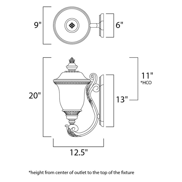 Maxim 3423 Carriage House DC 2-lt 20" Tall Outdoor Wall Lantern