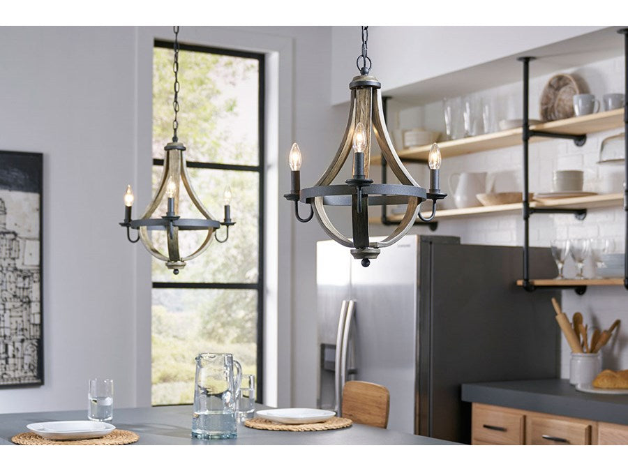 Kichler 34818 Merlot Small 3-lt Wine Barrel Chandelier