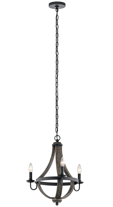 Kichler 34818 Merlot Small 3-lt Wine Barrel Chandelier