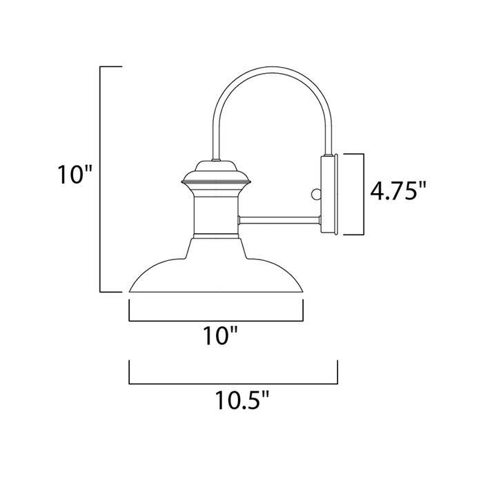 Maxim 35002 Wharf 1-lt 10" Outdoor Wall Lantern