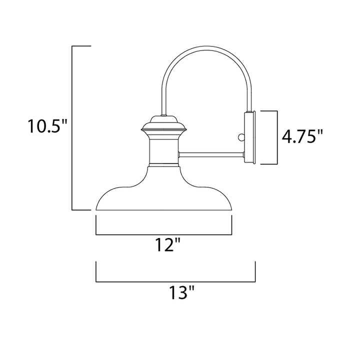 Maxim 35003 Wharf 1-lt 12" Outdoor Wall Lantern