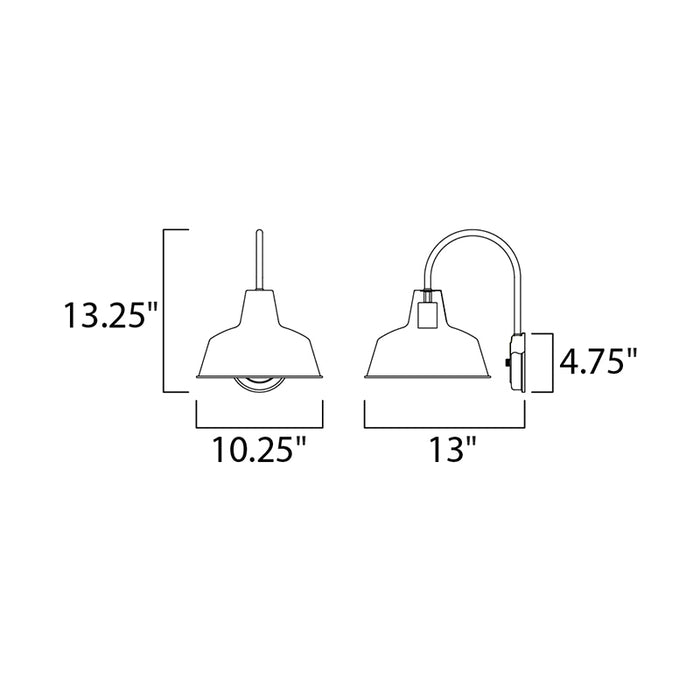 Maxim 35016 Pier M 1-lt 13" Tall Outdoor Wall Sconce