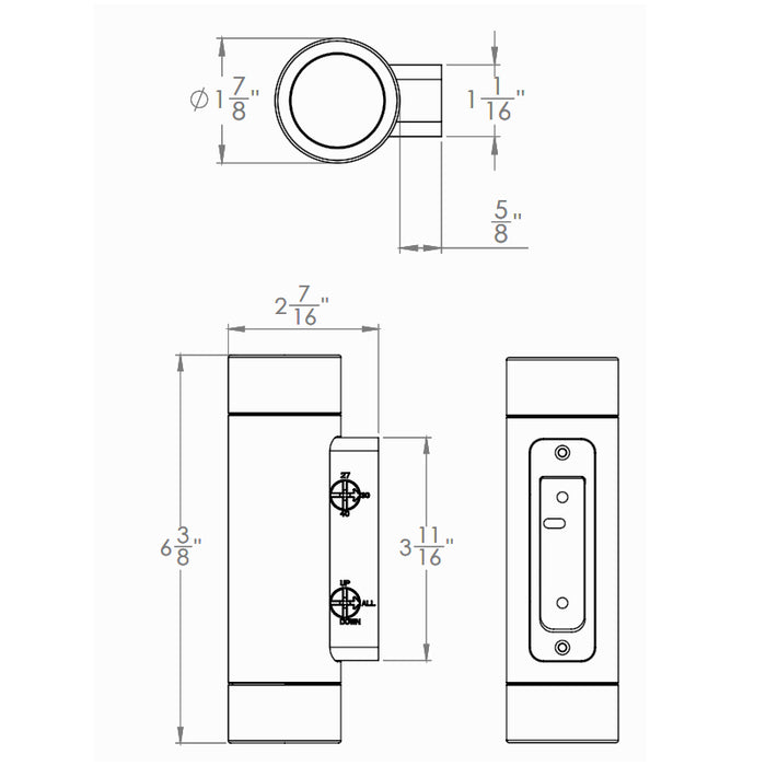 WAC 3611 12V 6" Tall LED Cylinder Wall Mount