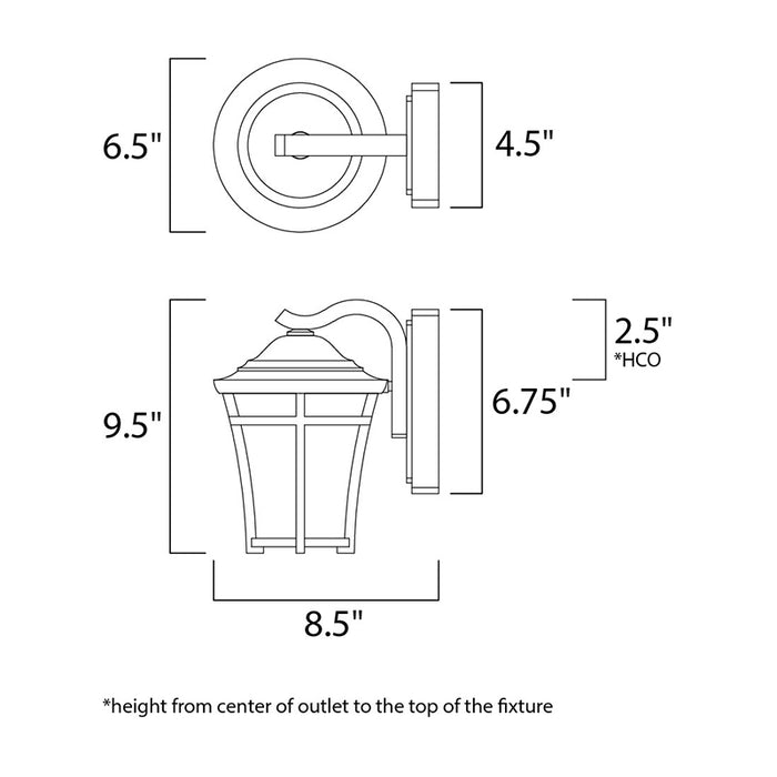 Maxim 3802 Balboa DC 1-lt 10" Tall Outdoor Wall Lantern