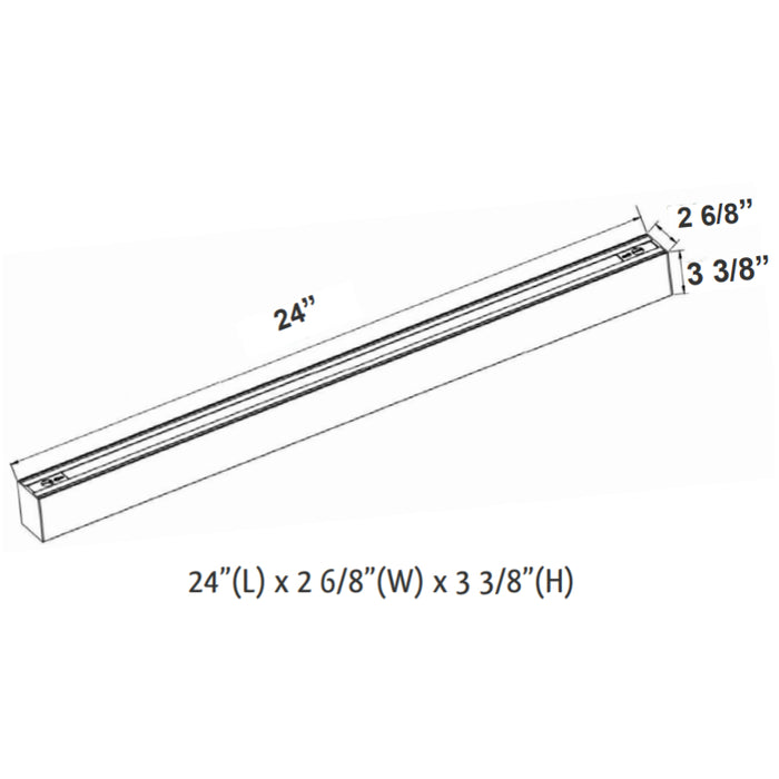 Westgate SCX 2FT, 2-3/4" 20W LED Indirect Linear Light, CCT Selectable, 0-10V Dimmable, 120-277V