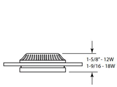 GM Lighting ClearTask 12W Square Surface/Wall/Pendant Mount