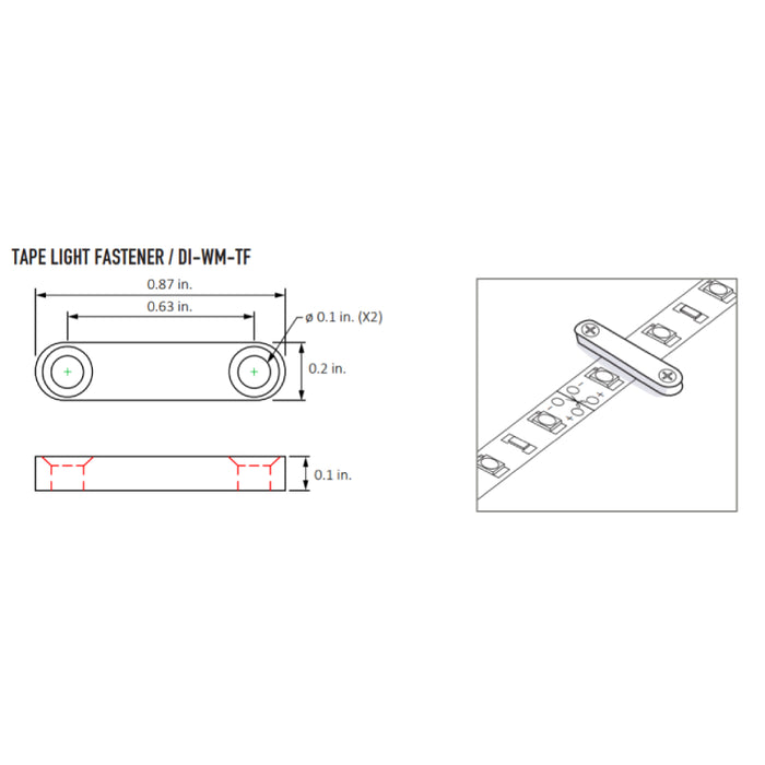 Diode LED DI-WM-TF Tape Fastener, 10-Pack