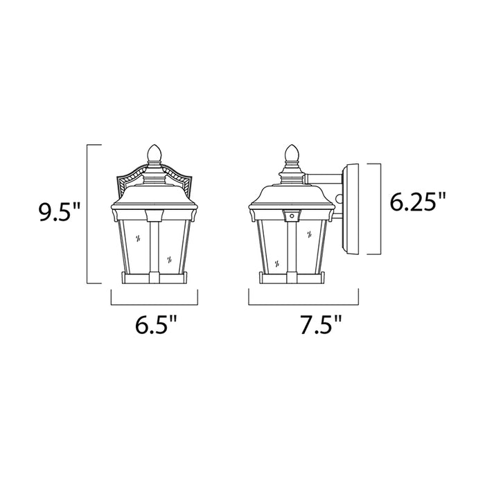 Maxim 40096 Dover VX 1-lt 10" Tall Outdoor Wall Lantern