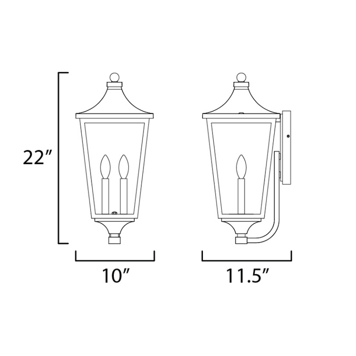 Maxim 40235 Sutton Place VX 2-lt 22" Tall Outdoor Wall Sconce