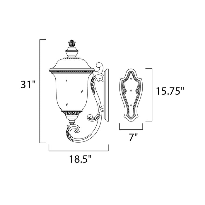 Maxim 40425 Carriage House VX 3-lt 31" Tall Outdoor Wall Lantern
