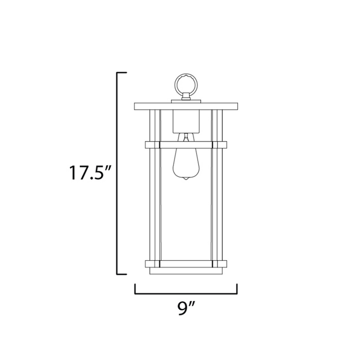 Maxim 40629 Clyde Vivex 1-lt 9" Outdoor Pendant
