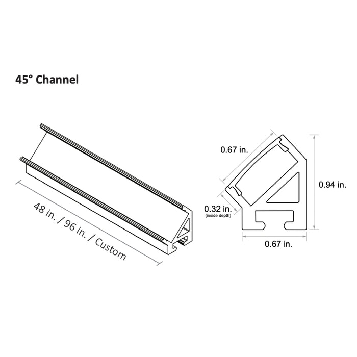 Diode LED CHROMAPATH 45° Channel Components