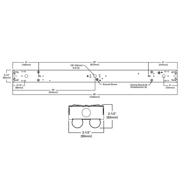 Metalux ST2 4-ft 40W LED Dual Lens Strip Light