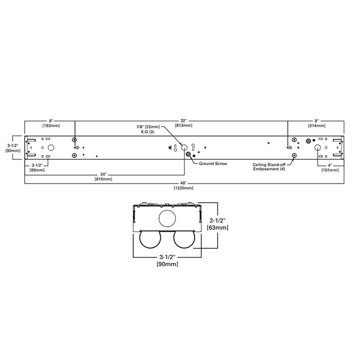 Metalux ST2 4-ft 40W LED Dual Lens Strip Light, CCT Selectable