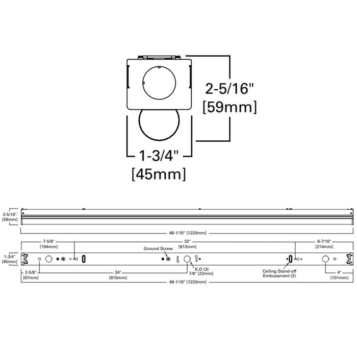 Metalux ST 4-ft 20W LED Single Lens Strip Light, 4000K, 2298 Lumens, Dimmable, 120-277V