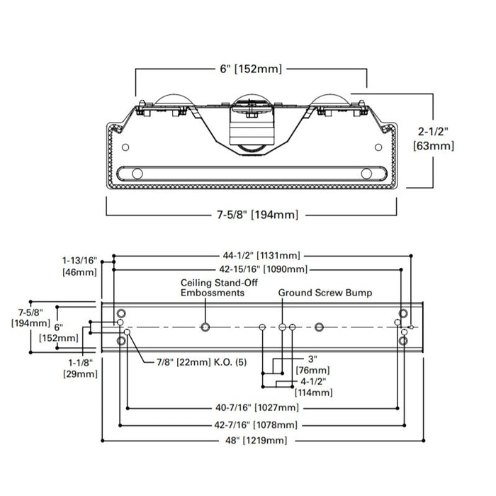 Metalux WNLED 4-ft 32.2W LED Wraparound, 3500K, 4000 Lumens, 0-10V Dim, 120-277