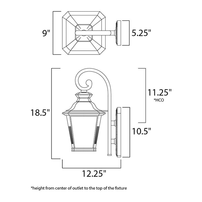 Maxim 51125 Knoxville LED 1-lt 19" Tall LED Outdoor Wall Sconce