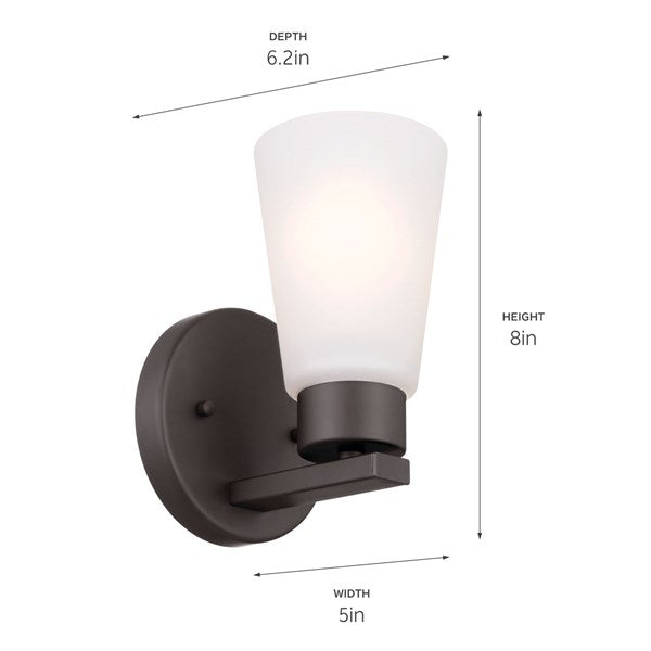 Kichler 52437 Stamos 1-lt 8" Tall Wall Sconce