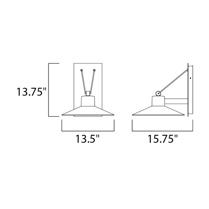Maxim 54365 Civic 1-lt 14" Tall LED Outdoor Wall Sconce