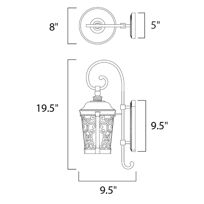 Maxim 55393 Whisper Dark Sky LED 1-lt 20" Tall LED Outdoor Wall Lantern