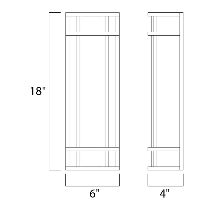 Maxim 55573 Moon Ray 18" Tall, 20W LED Outdoor Wall Sconce, 3000K,  120-277V