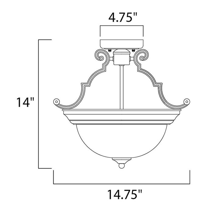 Maxim 5843 Essentials 2-lt 15" Semi-Flush Mount