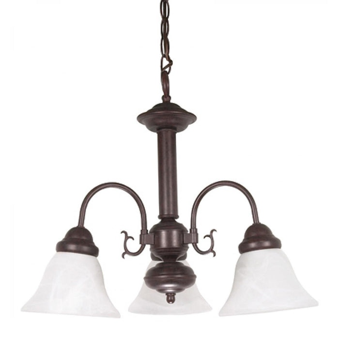 Nuvo Ballerina 3-lt 20" Chandelier, Alabaster Glass