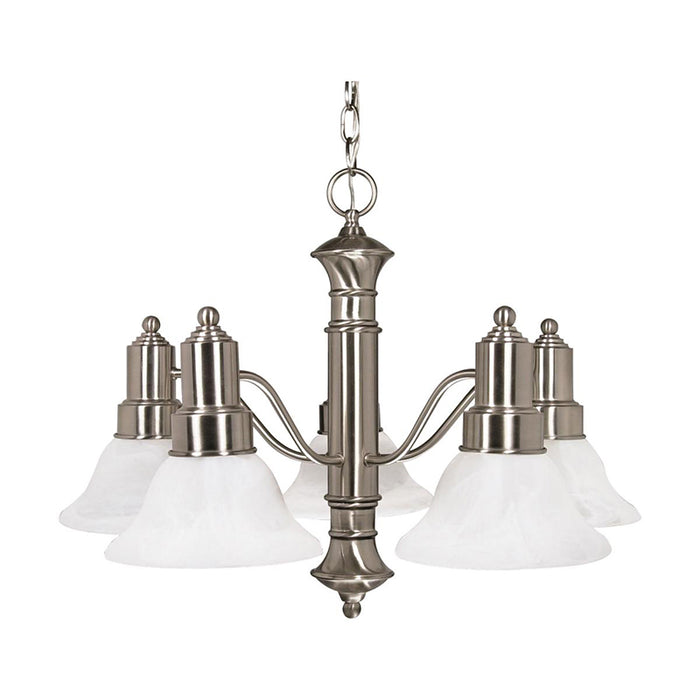 Nuvo Gotham 5-lt 25" Chandelier, Alabaster Glass