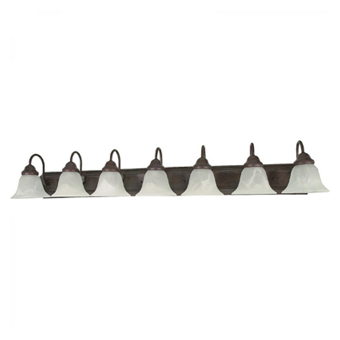Nuvo Ballerina 7-lt 48" Vanity Light, Alabaster Glass