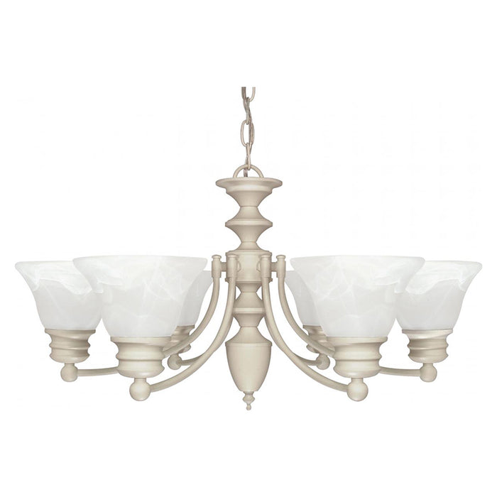 Nuvo Empire 6-lt 26" Chandelier, Alabaster Glass