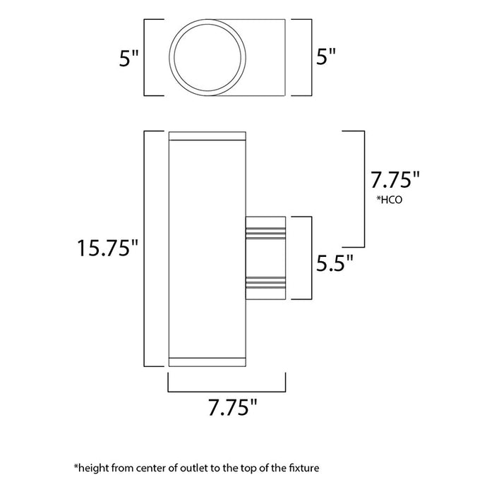 Maxim 6102 Lightray 2-lt 16" Tall Outdoor Wall Sconce