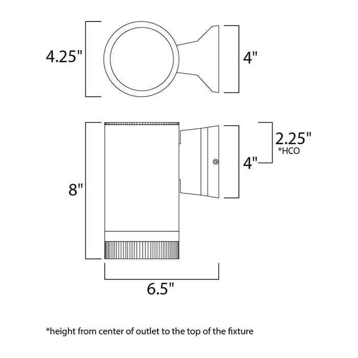 Maxim 6110 Lightray 1-lt 8" Tall Outdoor Wall Sconce