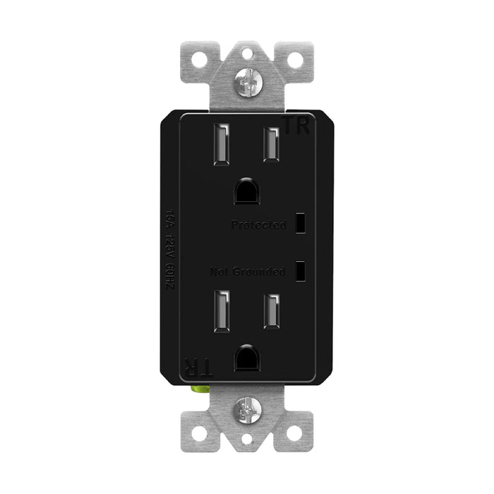 Enerlites 61501-TRSS 15 Amp Decorator Tamper-Resistant Receptacle with Surge Suppressor
