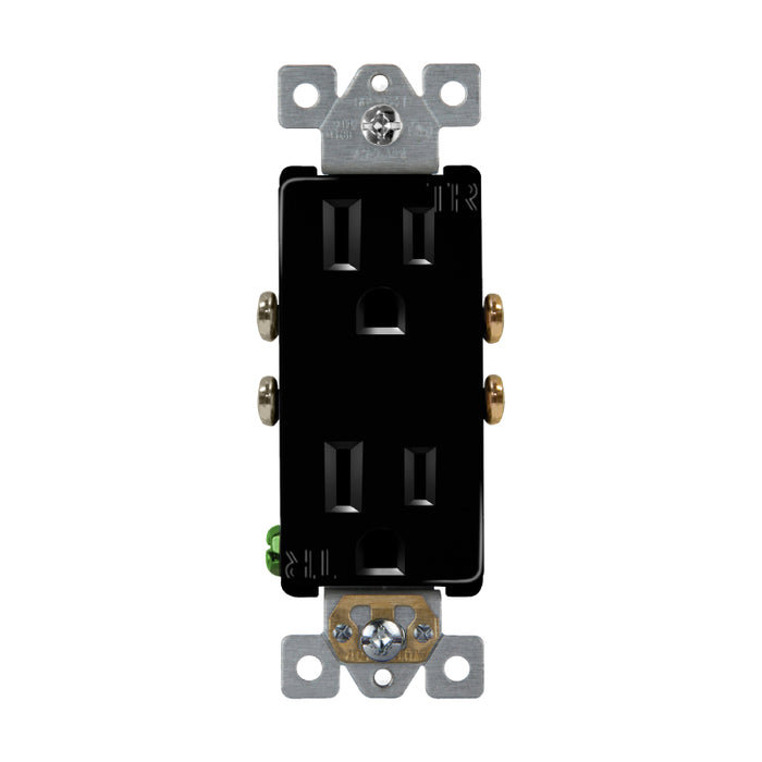 Enerlites 61501-TR Residential Grade 15A Decorator Style Self-Grounding Tamper-Resistant Duplex Receptacle