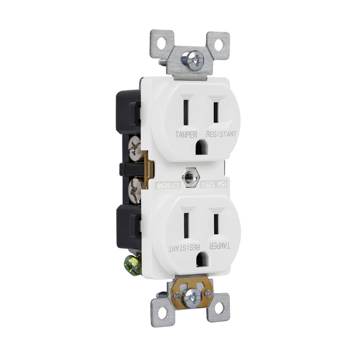 Enerlites 61540-TR Commercial Grade 15A Tamper-Resistant Duplex Receptacle, 10-Pack