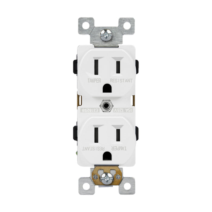 Enerlites 61540-TR Commercial Grade 15A Tamper-Resistant Duplex Receptacle, 10-Pack