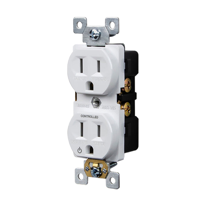 Enerlites 61570-TR-PLH Half Controlled 15A Tamper-Resistant Duplex Style Plug Load Receptacle, 10-Pack