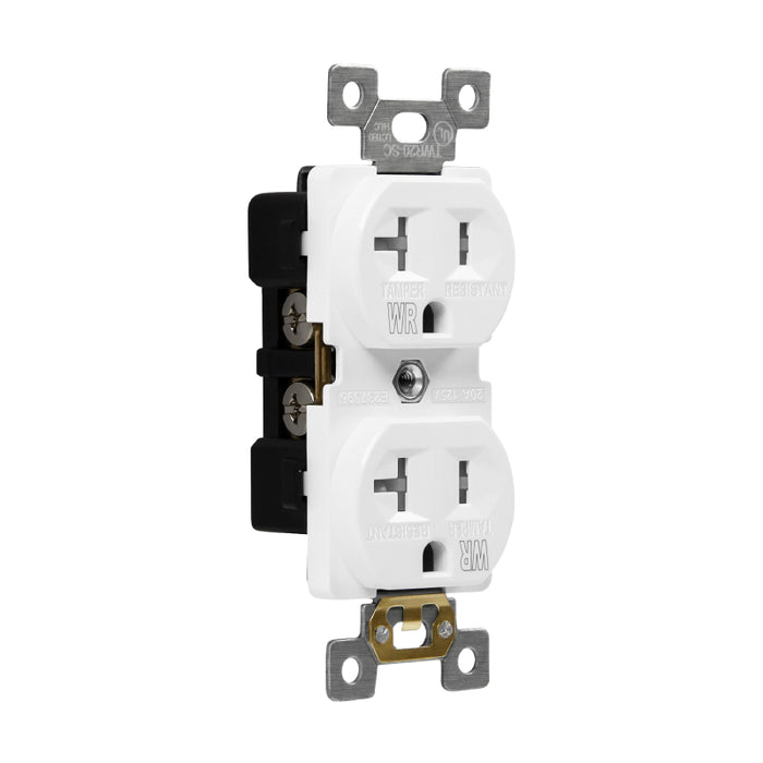 Enerlites 62040-TWR Commercial Grade 20A Tamper and Weather Resistant Duplex Receptacle, 10-Pack