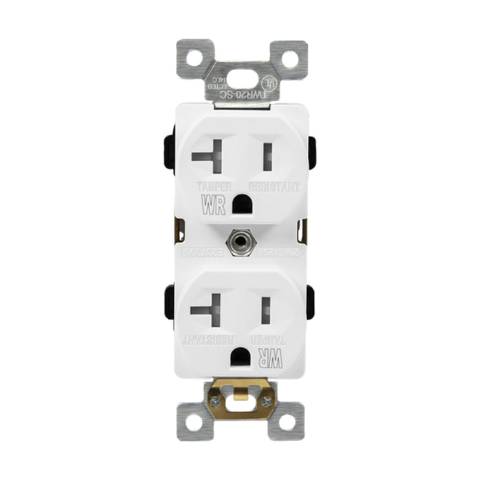 Enerlites 62040-TWR Commercial Grade 20A Tamper and Weather Resistant Duplex Receptacle, 10-Pack
