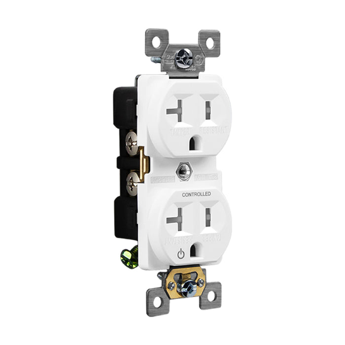 Enerlites 62080-TR-PLH Half Controlled 20A Tamper-Resistant Duplex Style Plug Load Receptacle, 10-Pack
